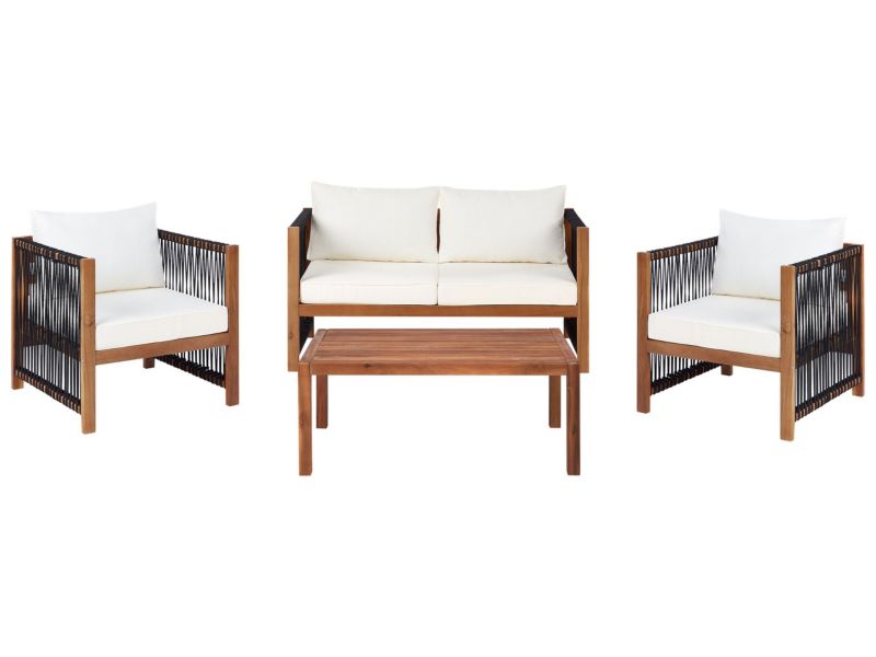 Zestaw wypoczynkowy ogrodowy Antria Drewno akacjowe Czarny 1 kpl