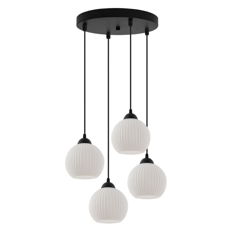 Lampa sufitowa wisząca Light Home LH Riffle Kula 4x E27 60W okrągła czarny 1szt.