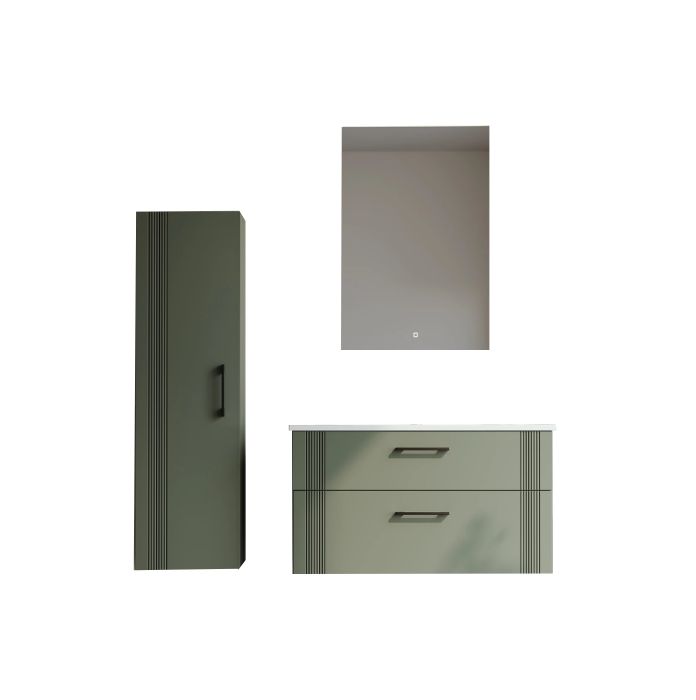 Zestaw mebli łazienkowych ORKA lustro szafka 100cm umywalka słupek BARI 1szt