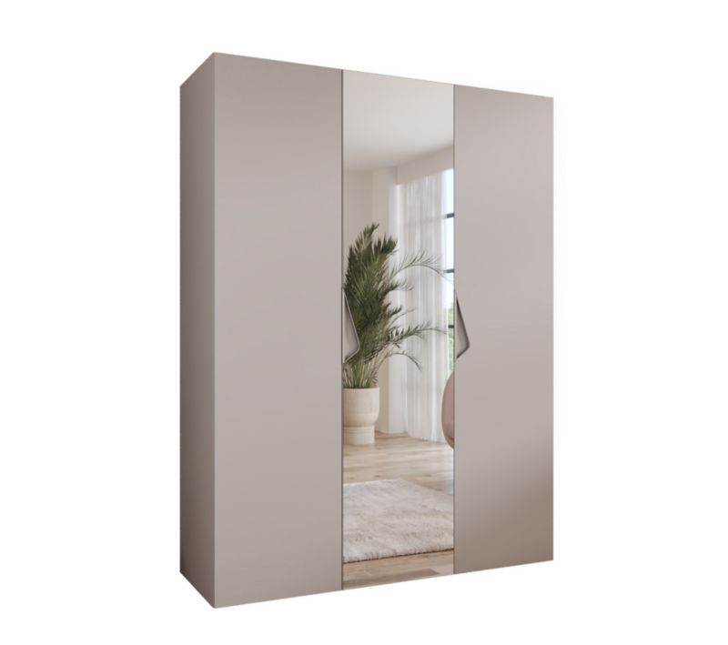 Szafa uchylna z lustrem otwierana Abiks SANDI 2 150 wys 202 cm Kaszmir + Kaszmir 1 szt