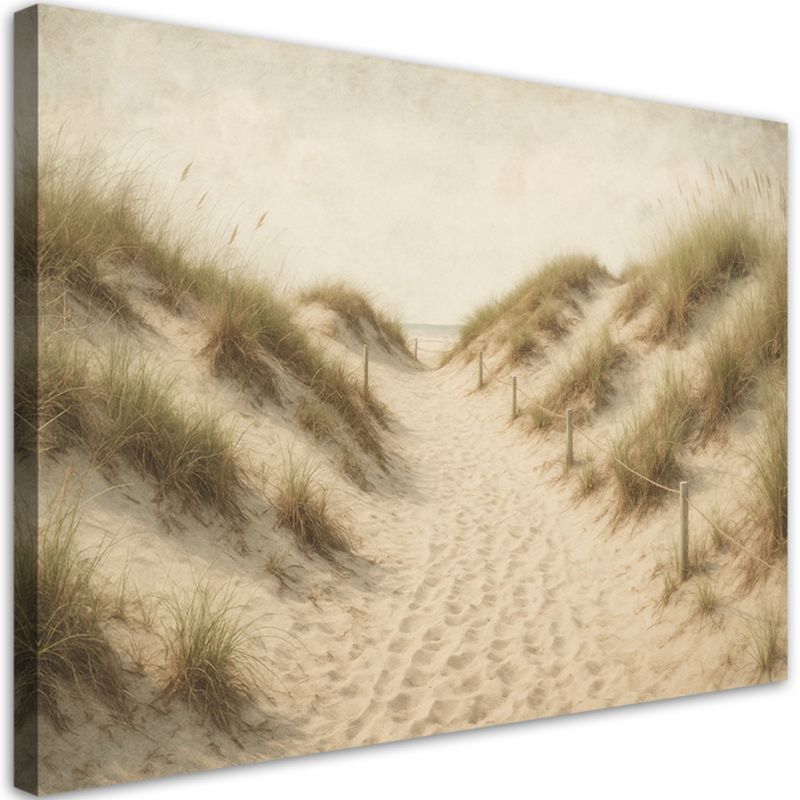 Obraz na płótnie do salonu sypialni Feeby Plaża Wydmy w stylu Shabby Chic 120x80cm 1szt