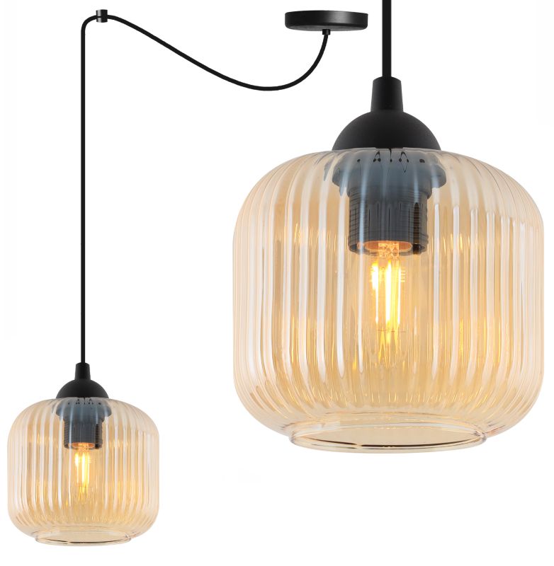 Lampa sufitowa wisząca Light Home LH Riffle Pająk Walec 1x E27 60W miodowy 1szt.