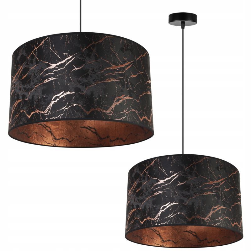 Lampa sufitowa wisząca Light Home LH Werona 1x E27 60W abażur 40cm marmur miedź/czarny 1szt.