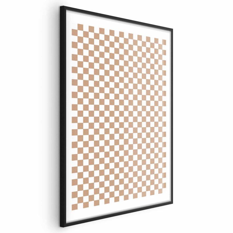Plakat Artgeist Brązowa geometria 40x60 cm z ramą czarną 1 szt
