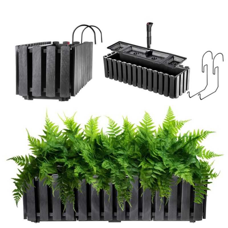 Skrzynka Balkonowa KADAX 58cm + 2 Uchwyty Antracyt 1szt.