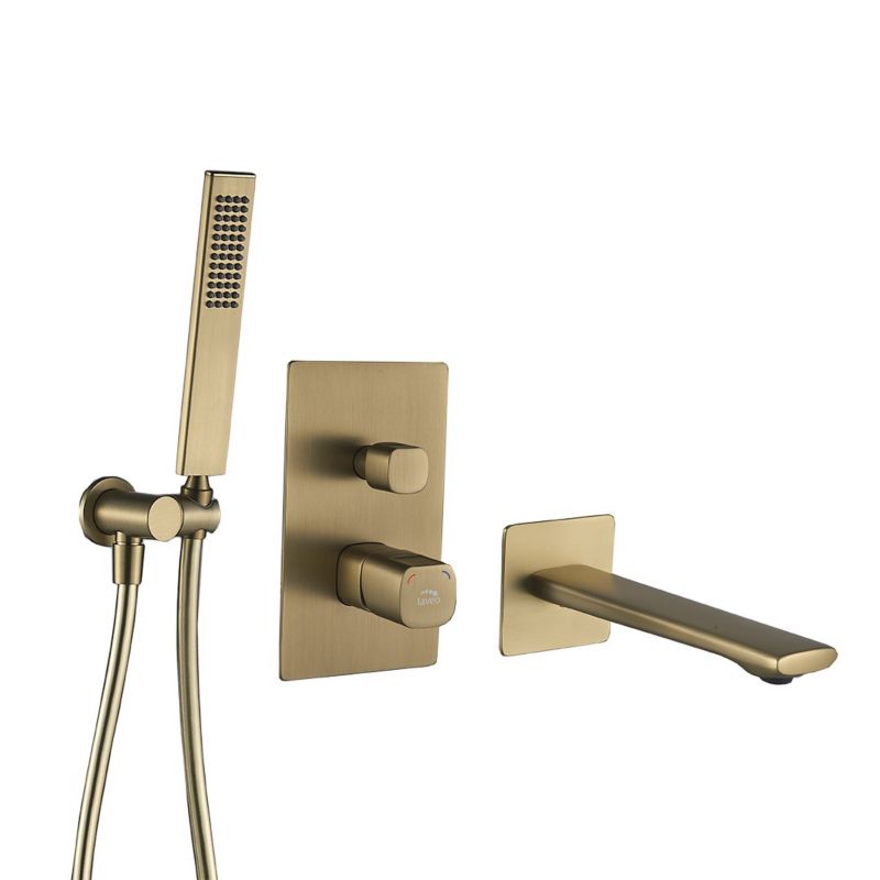 Bateria Wannowa Laveo Podtynkowa z Zestawem Natryskowym Tores Złoto Szczotkowane 1 szt.