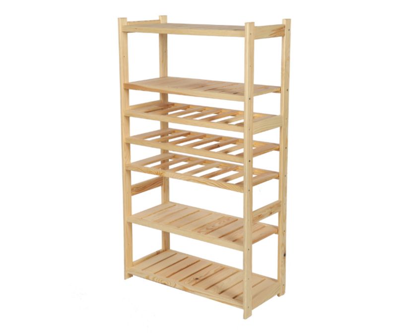 Regał na wino i słoiki MODO24 124,2 cm 7 półek naturalny 1 szt.