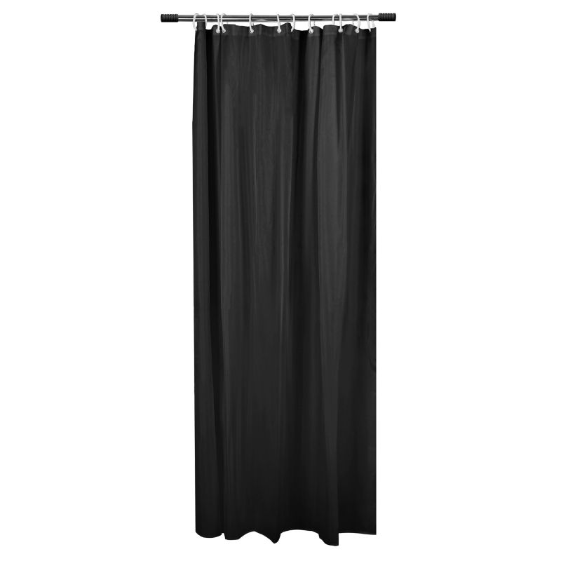 Zasłona prysznicowa Rodeno 180x200 cm czarna poliester 1 szt.