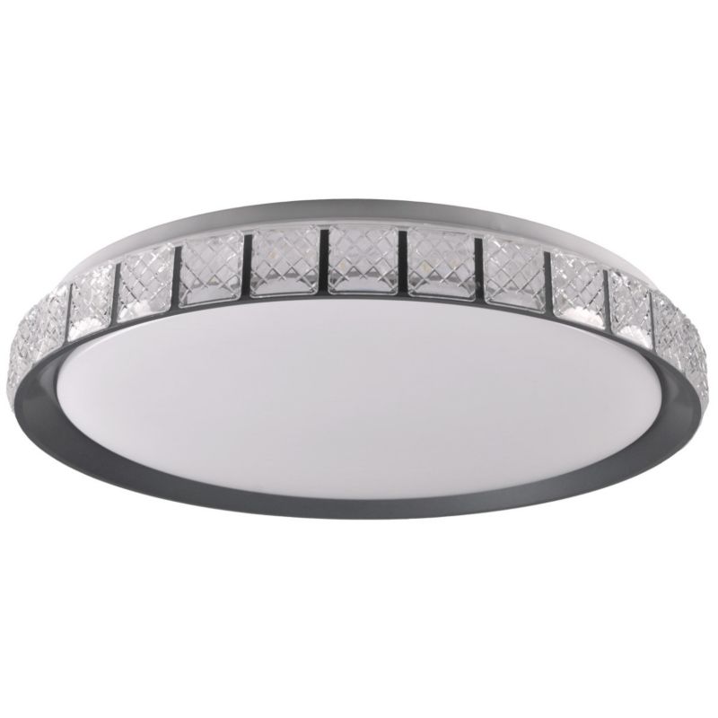 Plafon Polux Nina czarno-biały LED 72W 3000K-6000K 8000lm IP44 wym: 6,5 x 49 x 49 cm aluminium - 1 szt.