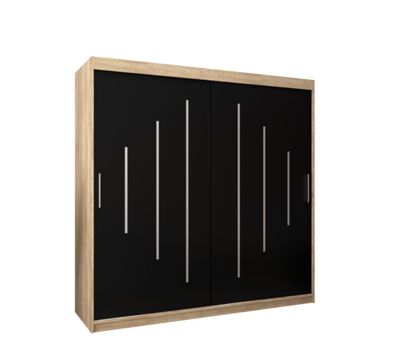 Szafa przesuwna Garderoba Abiks YORK 200 sonoma/czarny 1 szt.