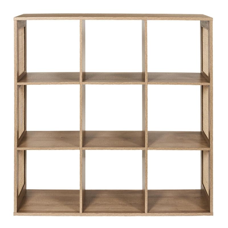 Regał na książki Klaus 9 półek INTESI minimalistyczny naturalny stojący do salonu i pokoju 1 szt.