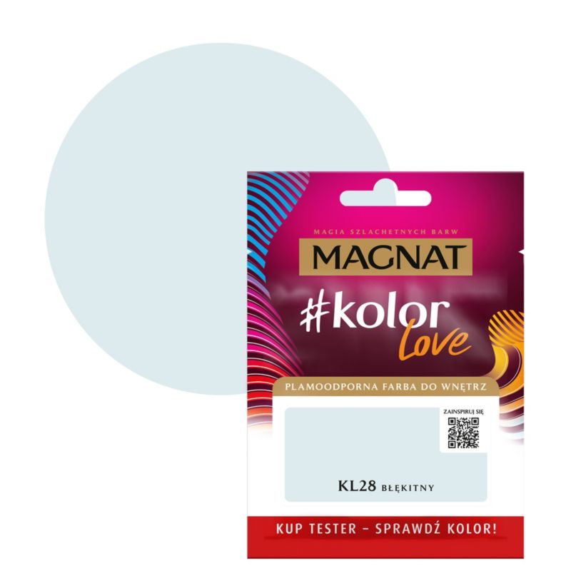 Tester farby plamoodpornej Magnat #kolorLove KL28 błękitny 0,025 l