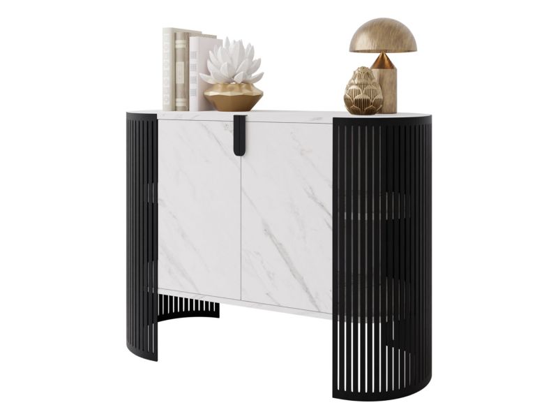 Komoda MIRJAN 24 Fikoli czarny/marmur bianco 1 szt.