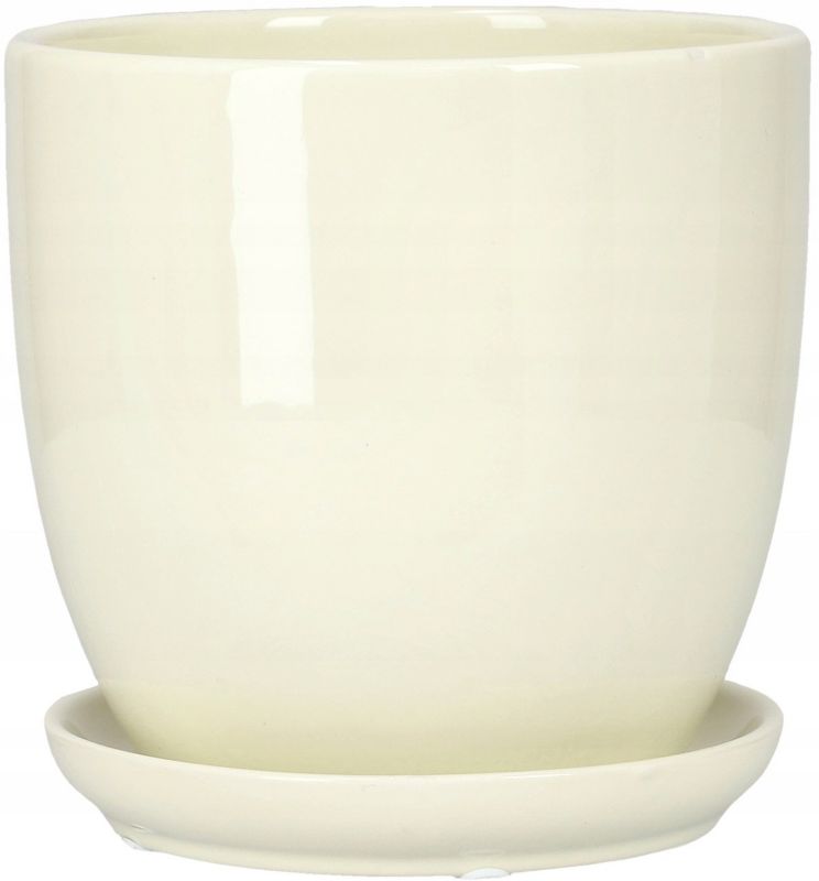 Doniczka ceramiczna KOTARBAU z podstawką kremowa 20 cm 1 szt.