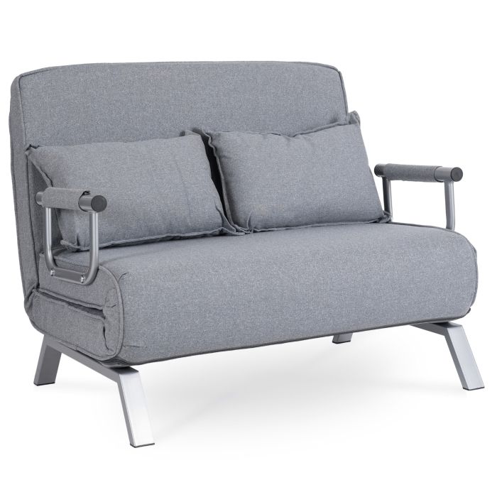 Fotel Mebel Elite BART 2 Rozkładany Dwuosobowy Wygodny Szary Do Spania 1 szt