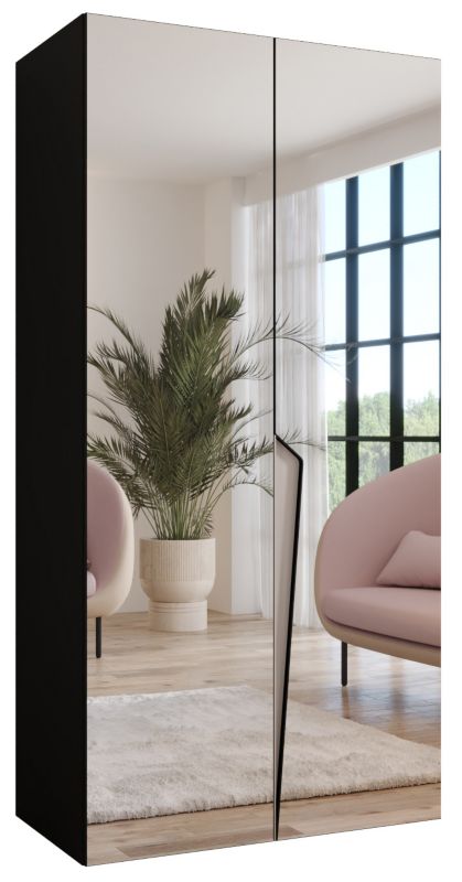 Szafa uchylna z lustrem otwierana Abiks PIANO 3 100 wys 202 cm Czarny + Kaszmir 1 szt