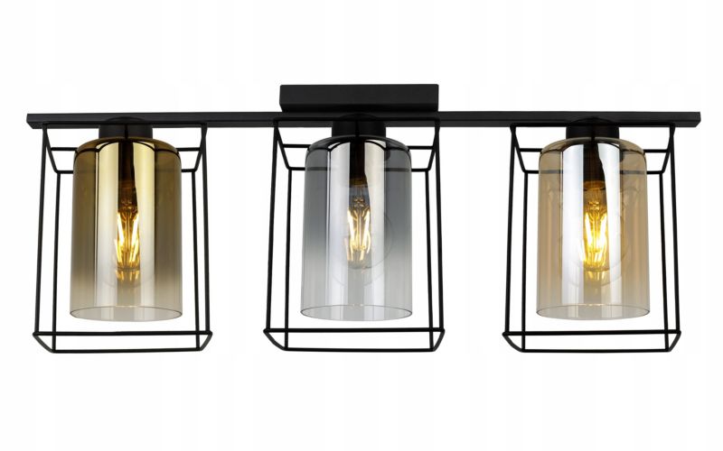 Lampa sufitowa wisząca Light Home LH Hella Cage 3x E27 60W szkło multikolor 1szt.