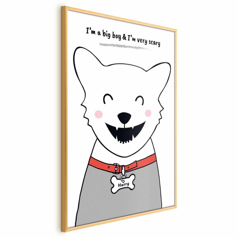 Plakat Artgeist Piesek Harry 60x90 cm z ramą złotą 1 szt