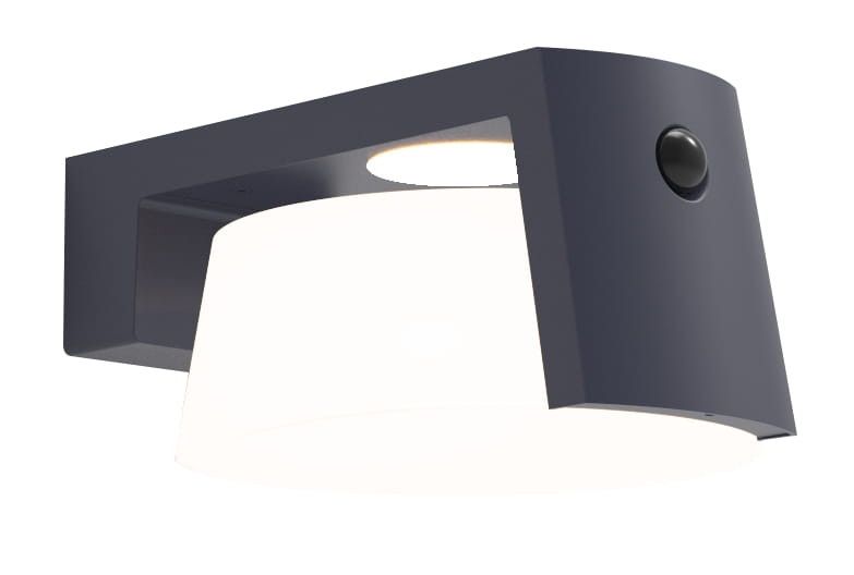 Kinkiet solarny z czujnikiem Lutec Moon szary LED 9.5W 4000K 1000lm IP44 wym: 9,6 x 21,7 x 21,7 cm aluminium - 1 szt.