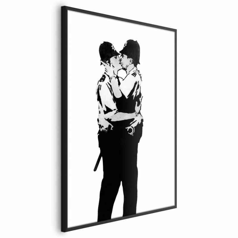 Plakat Artgeist Kissing Coppers 40x60 cm z ramą czarną 1 szt