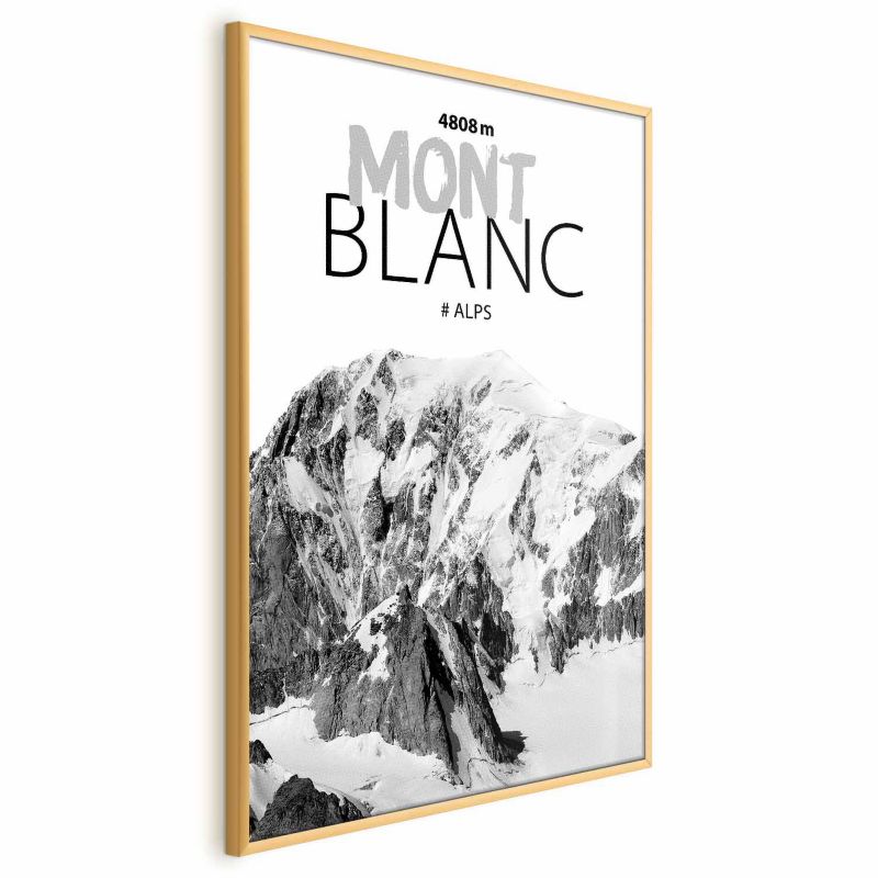 Plakat Artgeist Mont Blanc 21x30 cm z ramą złotą 1 szt