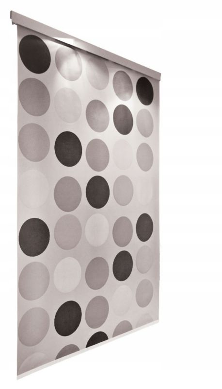 Roleta wannowo-prysznicowa z kasetą Estiva 100x240 cm wzór koła szare grafit 1 szt.