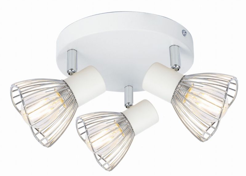 Lampa sufitowa wisząca Candellux Fly biała chromowana wym: 12 x 33 x 46 cm 3xE14 x 40W 1 szt.
