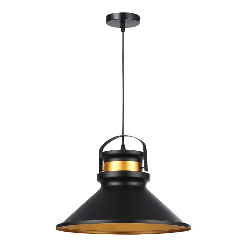 Lampa wisząca, DPM, 37 cm, czarny+miedź, 1szt