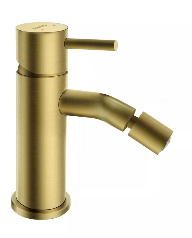 Bateria bidetowa Ferro Ciriculus stojąca złoty szczotkowany mosiądz jednouchwytowa 1 szt.