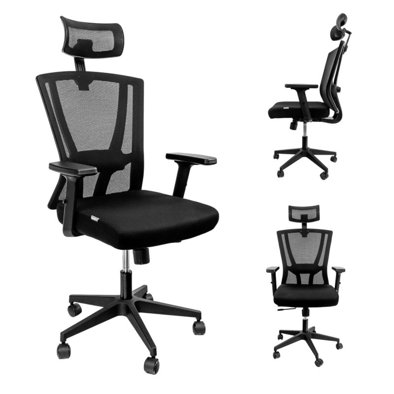 Krzesło Biurowe Obrotowe Furvero Zenith Regulowane Czarne 1 szt.