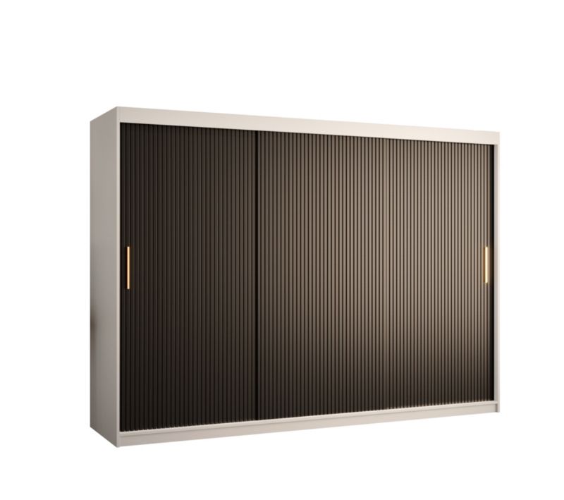 Szafa przesuwna Abiks RIFLO SLIM 1 250 biały mat + czarny mat 1 szt.