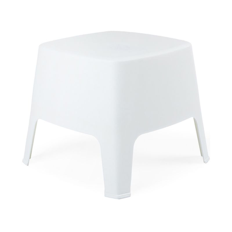 Stolik kawowy ogrodowy 48,5x48,5x42 cm Milane e-floor na balkon i taras biały 1 szt