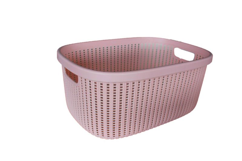 Kosz na pranie Keeeper Bosse 32l jasnoróżowy knit struktura, przepuszczalny, 1 szt.