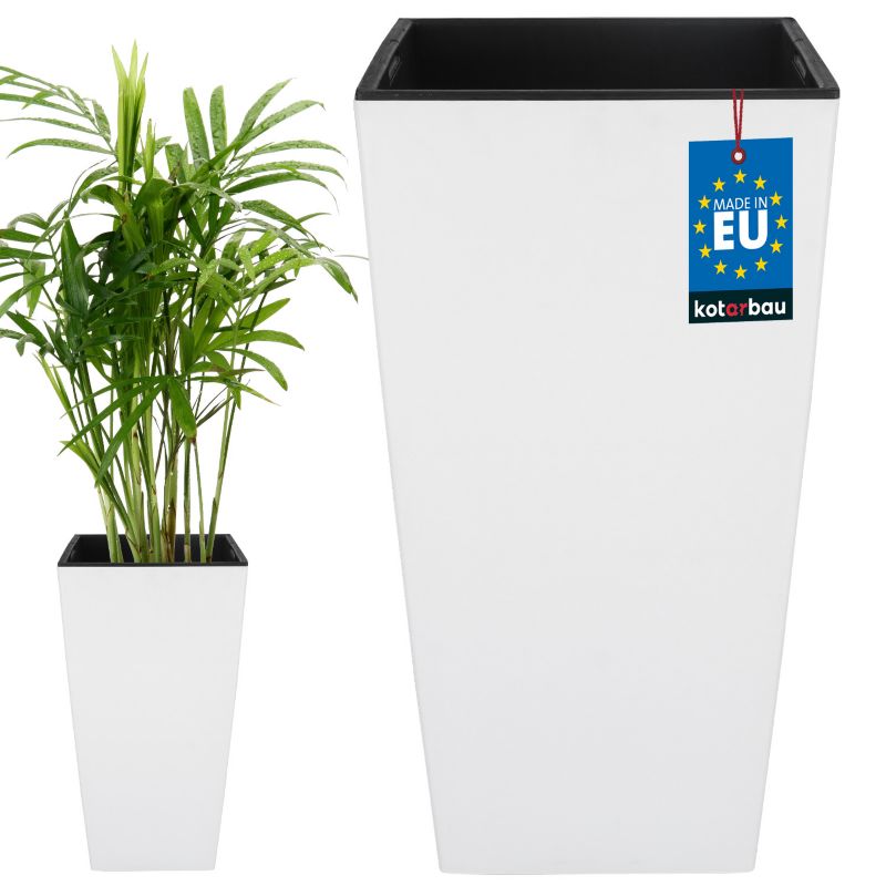 Doniczka KOTARBAU 265x265x500 mm urbi square biała z wkładem 1 szt.