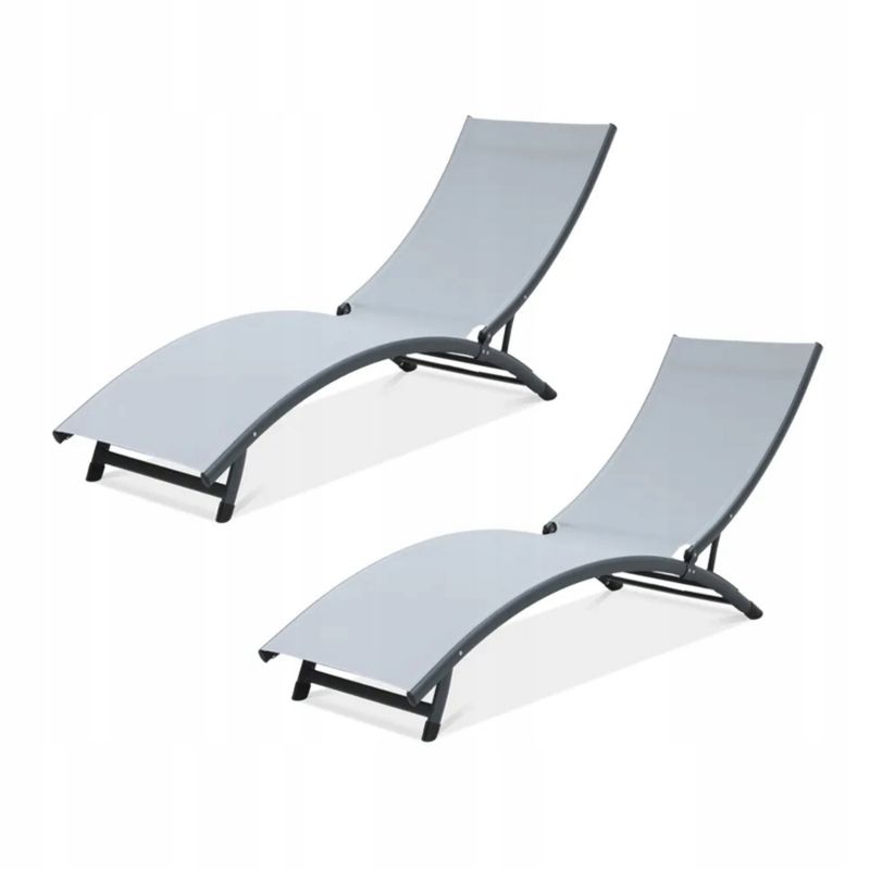 Zestaw Leżaków Focus Garden Leżak Ogrodowy Plażowy Składany Star Na Basen 2 szt