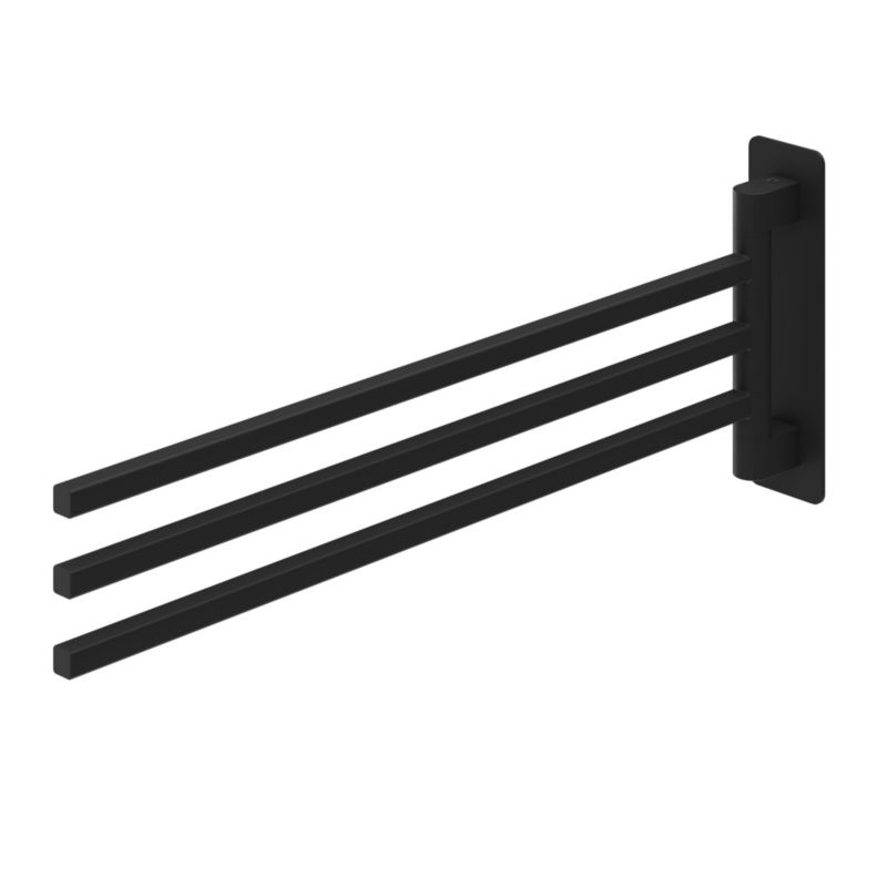 Wieszak na ręczniki ruchomy potrójny GoodHome Teesta czarny