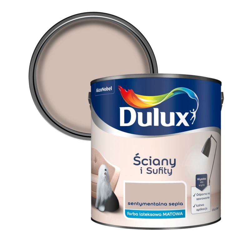 Farba Dulux Ściany i Sufity sentymentalna sepia 2,5 l