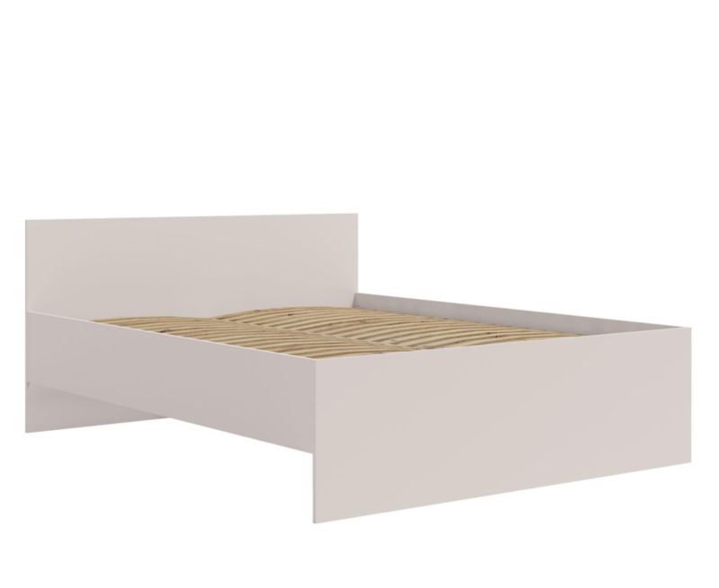 Łóżko Bettso Maxivo nowoczesne z wysokim zagłówkiem i drewnianym stelażem kaszmir 1szt.