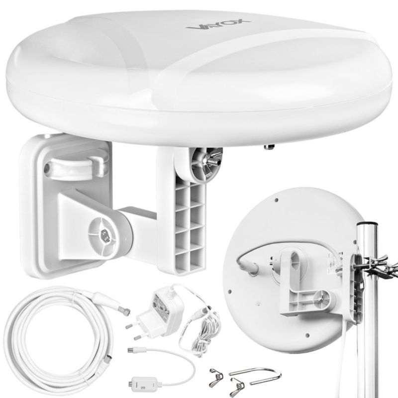Antena dookólna Vayox VA0024 Digital360 VHF UHF DVB-T2 4K filtr LTE 5G 1 szt.