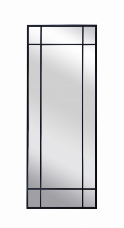 Lustro prostokątne BD art w ramie ze szprosami 60x160 cm do salonu czarne industrialne 1 szt.