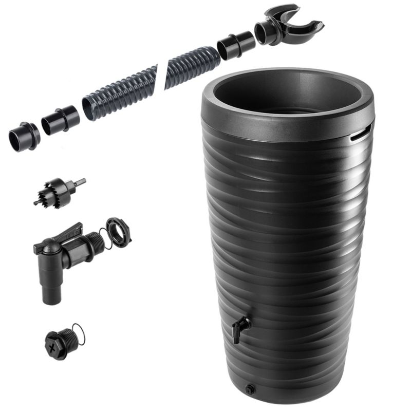 Zbiornik Na Deszczówkę KADAX 240L Wodę Beczka Z Kranem Doniczką 1 szt.