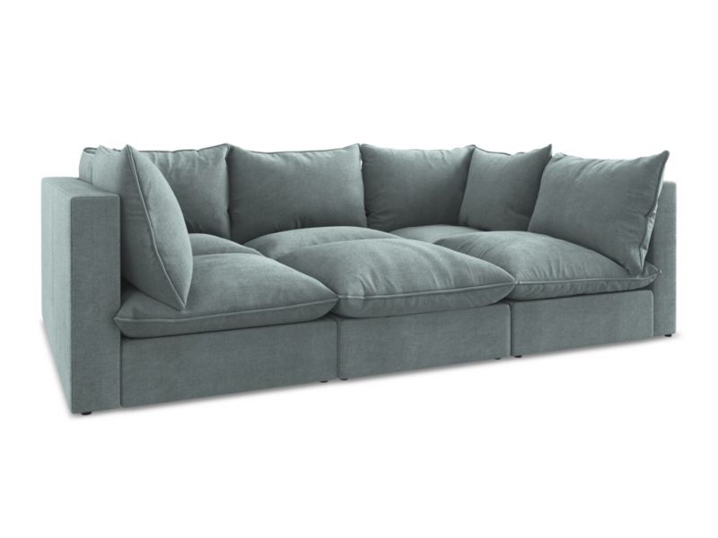 3-osobowa kanapa modułowa LaMiaSofa RAVENNA z tkaniny strukturalnej 255x180 cm jeans 1 szt.