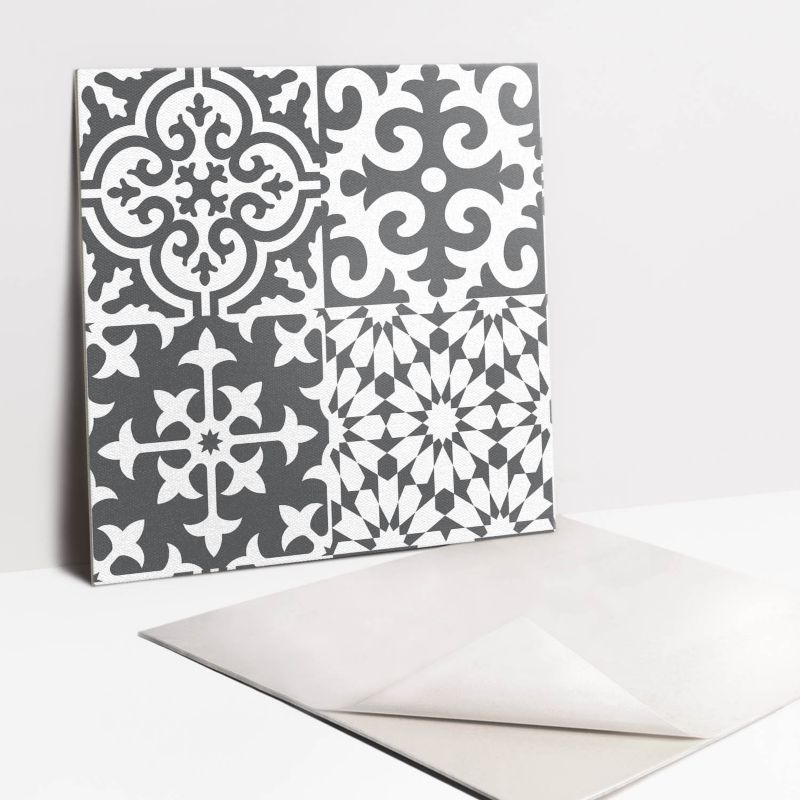 Kafelki samoprzylepne Tulup 30x30 cm Szare kafle z motywem portugalskim 9 szt.