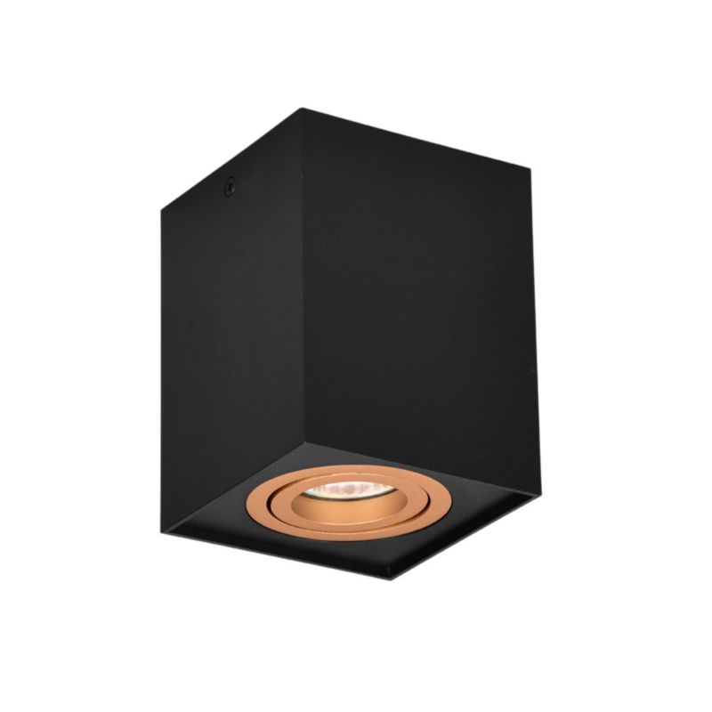 Spot oprawa sufitowa Trio Biscuit czarno-złoty 1 x GU10 x 35W IP20 wym: 12,5 x 9,6 x 9,6 cm - 1 szt.