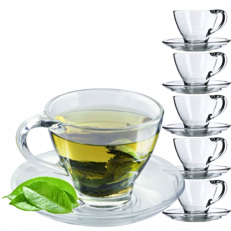 Filiżanki KADAX Komplet Zestaw Filiżanek Ze Spodkiem Do Kawy Herbaty 200ml 6szt