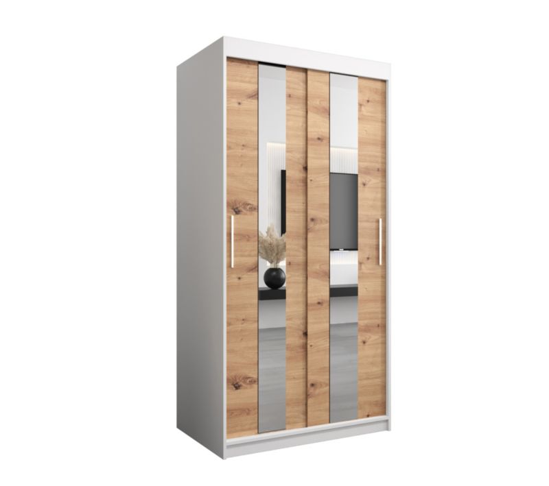 Szafa przesuwna Garderoba Abiks POLE 100 biały/artisan 1 szt.