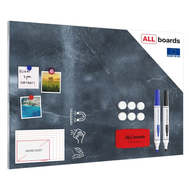 Tablica magnetyczna metalboards 90x60 cm ALLboards antracyt marmur 1 szt.