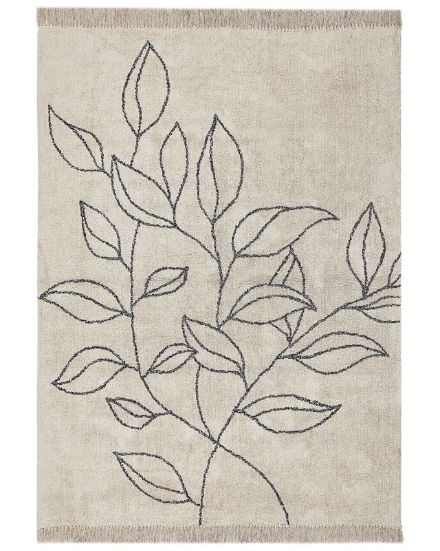 Dywan bawełniany 160 x 230 cm beżowo-czarny Sazli 1 szt.