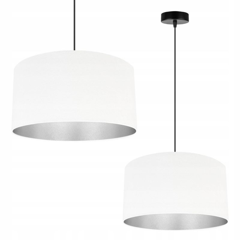 Lampa sufitowa wisząca Light Home LH Mediolan Welur 1x E27 60W biały/srebrny 35cm 1szt.