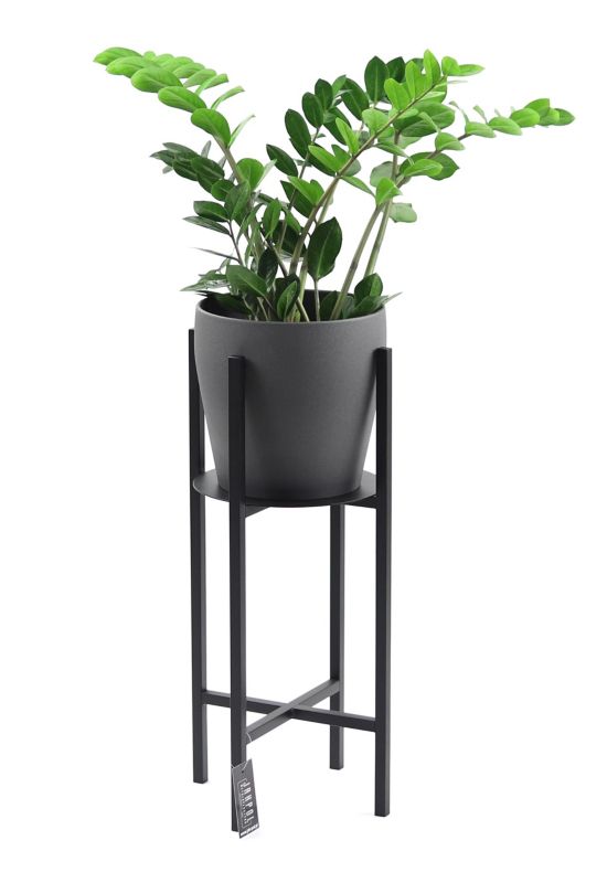 Kwietnik stojący JAKPOL Portis Loft 60cm metalowy czarny 1 szt.